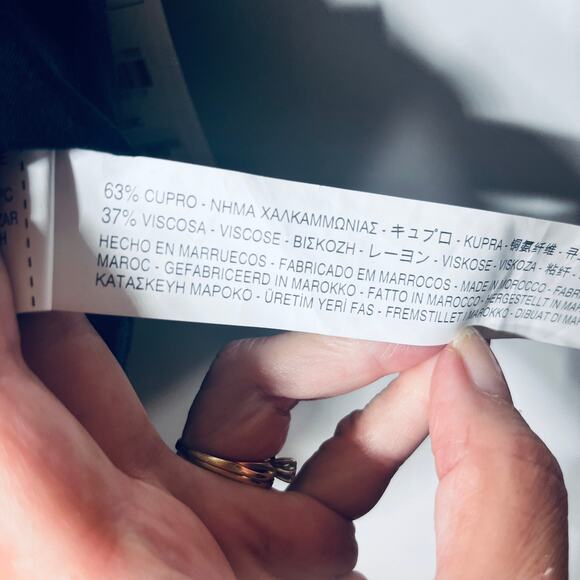 Zara Trafalac Jacket Black Cupro Viscose Zip Cap Sleeve Dressy Office XS NWT $49 - Picture 7 of 8